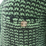 Chanel Cashmere Tweed Cardigan Jacket Sage Green Size 44