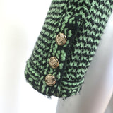 Chanel Cashmere Tweed Cardigan Jacket Sage Green Size 44