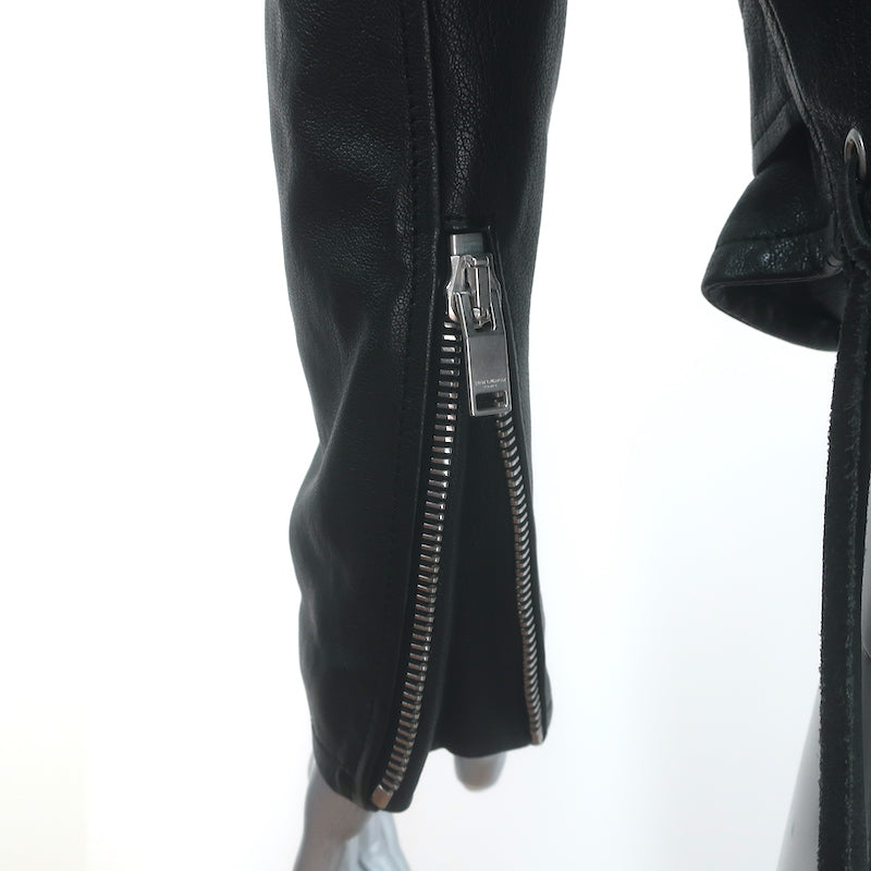 Saint Laurent L17 Leather Biker Jacket Black Size 40