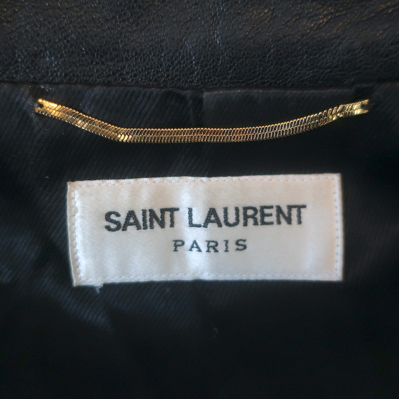 Saint Laurent L17 Leather Biker Jacket Black Size 40