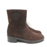 Gucci Shearling Ankle Boots Dark Brown Suede Size 40