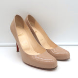 Christian Louboutin Simple 100 Pumps Nude Patent Leather Size 38