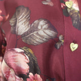 Zimmermann Luminosity Belted Shirt Dress Burgundy Floral Print Silk Size 3 NEW