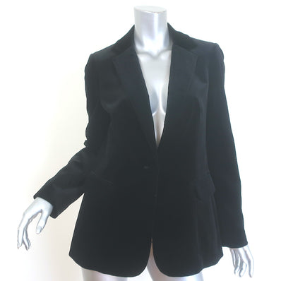 FRAME Classic Velvet Blazer Black Size 8 One-Button Jacket