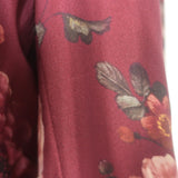 Zimmermann Luminosity Belted Shirt Dress Burgundy Floral Print Silk Size 3 NEW