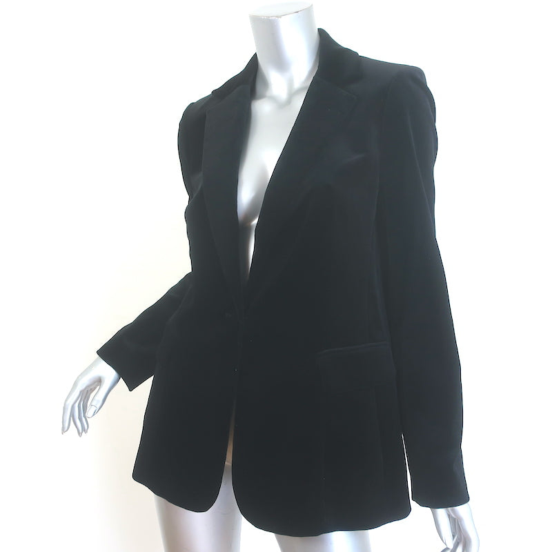 FRAME Classic Velvet Blazer Black Size 8 One-Button Jacket