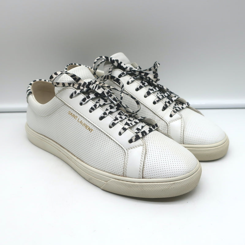 Saint Laurent Men's Venice Leather-Trimmed Cotton-Canvas Sneakers