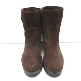 Gucci Shearling Ankle Boots Dark Brown Suede Size 40