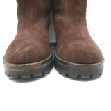 Gucci Shearling Ankle Boots Dark Brown Suede Size 40