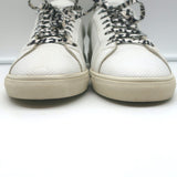 Saint Laurent Andy Leopard Low Top Sneakers White Perforated Leather Size 39