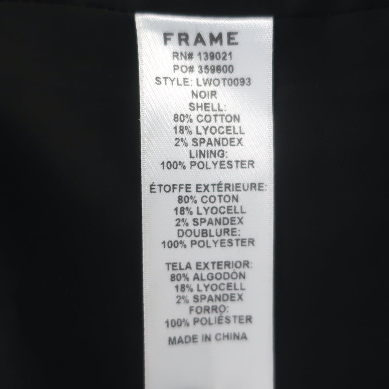 FRAME Classic Velvet Blazer Black Size 8 One-Button Jacket