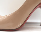 Christian Louboutin Simple 100 Pumps Nude Patent Leather Size 38