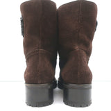 Gucci Shearling Ankle Boots Dark Brown Suede Size 40