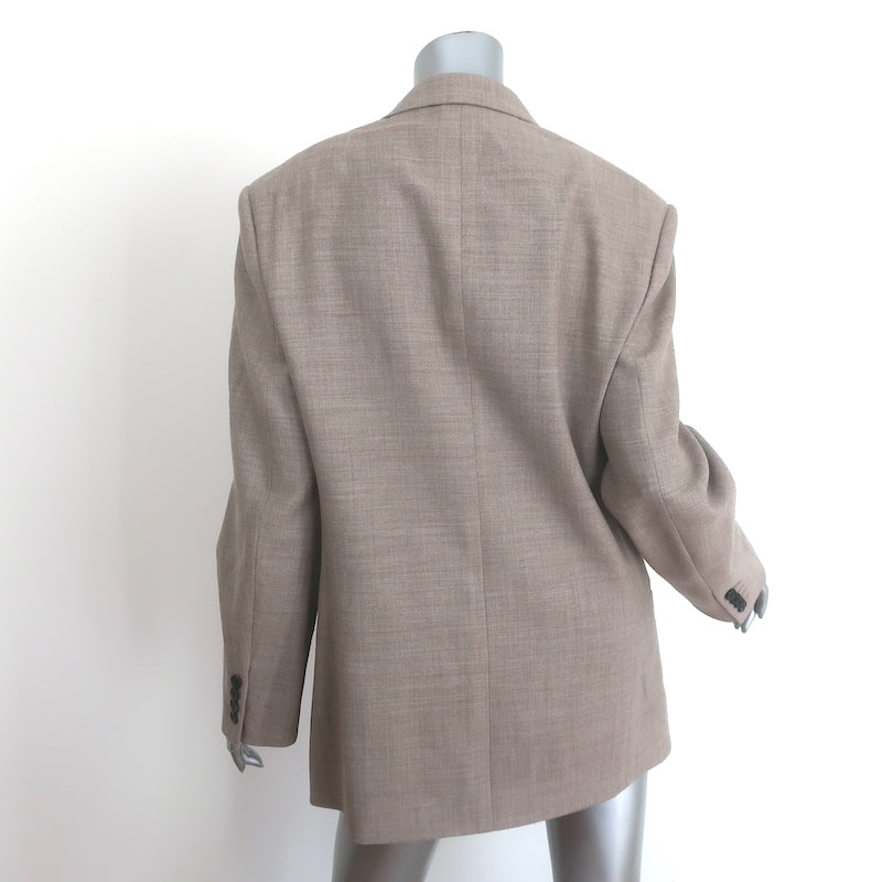 The Row Marina Jacket Taupe Virgin Wool Size Small Two-Button Oversized Blazer