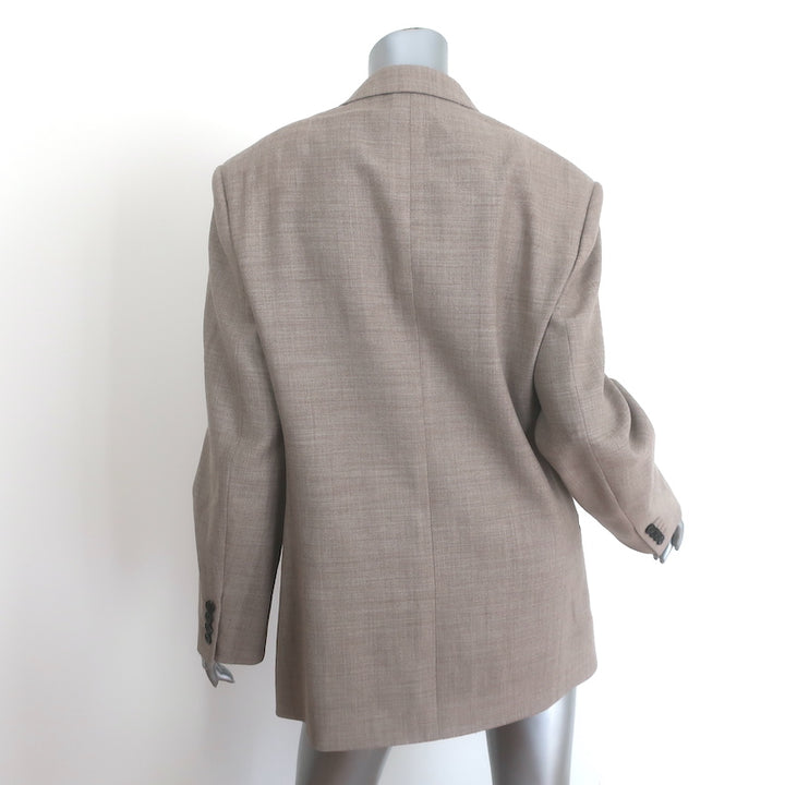 The Row Marina Jacket Taupe Virgin Wool Size Small Two-Button Oversized Blazer
