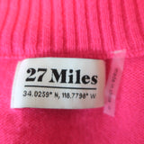 27 Miles Cashmere Sweater Neon Pink Size Small V-Neck Pullover