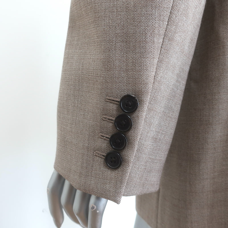 The Row Marina Jacket Taupe Virgin Wool Size Small Two-Button Oversized Blazer
