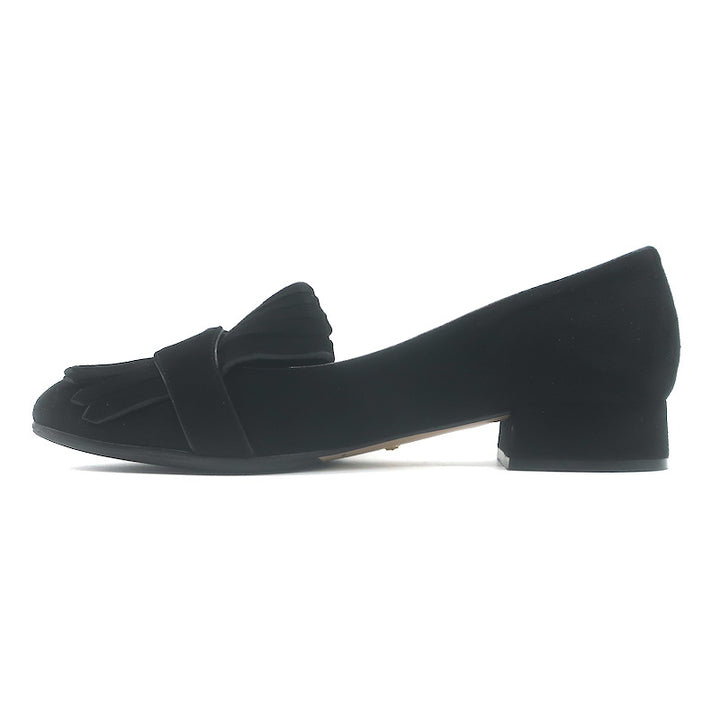 Gucci GG Marmont Fringed Loafers Black Suede Size 37