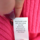 27 Miles Cashmere Sweater Neon Pink Size Small V-Neck Pullover