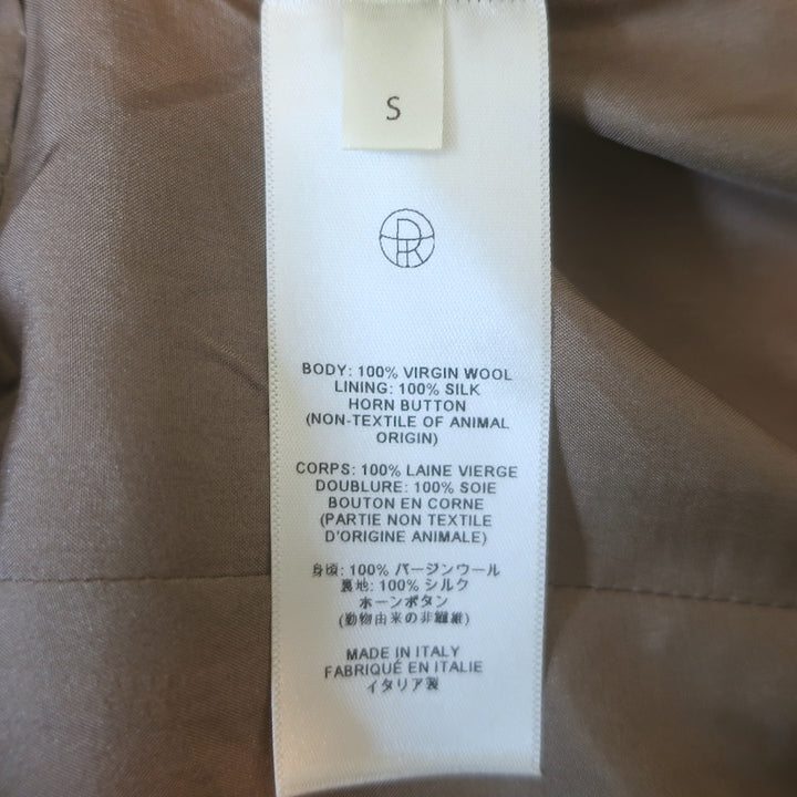 The Row Marina Jacket Taupe Virgin Wool Size Small Two-Button Oversized Blazer