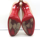 Christian Louboutin Simple 100 Pumps Nude Patent Leather Size 38