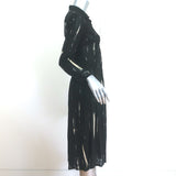 Samantha Sung Shirtdress Black Printed Wool Jersey Size 6 Long Sleeve Dress