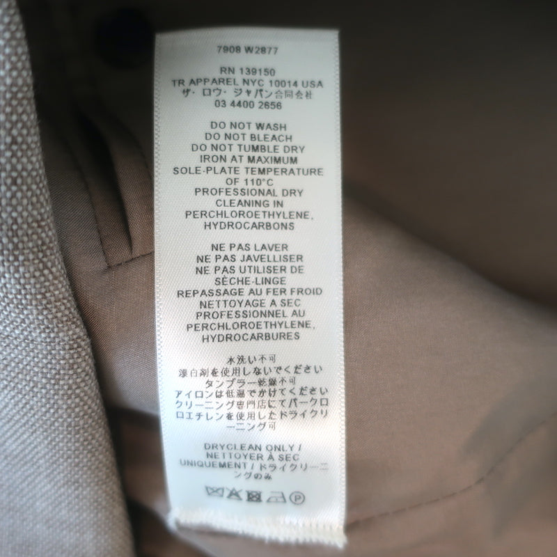 The Row Marina Jacket Taupe Virgin Wool Size Small Two-Button Oversized Blazer