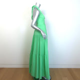 Emporio Sirenuse Colette Tiered Halter Maxi Dress Mint Cotton Poplin Size 38