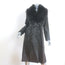 Nour Hammour Uptown Girl Shearling Collar Leather Trench Coat Dark Brown Size 38