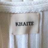 KHAITE Manu Ribbed Knit Tank Top Cream Cotton-Blend Size Small