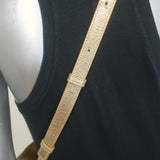 Loewe Flamenco Medium Clutch Distressed Gold Leather Crossbody Bag NEW