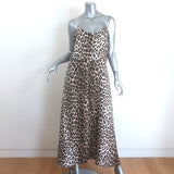 La Prestic Ouiston Petula Leopard Print Maxi Dress Beige Silk Twill Size 1