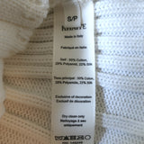 KHAITE Manu Ribbed Knit Tank Top Cream Cotton-Blend Size Small