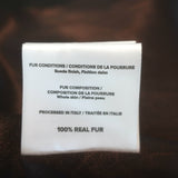 Nour Hammour Uptown Girl Shearling Collar Leather Trench Coat Dark Brown Size 38