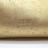 Loewe Flamenco Medium Clutch Distressed Gold Leather Crossbody Bag NEW