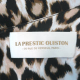 La Prestic Ouiston Petula Leopard Print Maxi Dress Beige Silk Twill Size 1