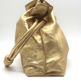 Loewe Flamenco Medium Clutch Distressed Gold Leather Crossbody Bag NEW