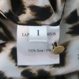 La Prestic Ouiston Petula Leopard Print Maxi Dress Beige Silk Twill Size 1