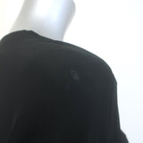 Alexandre Vauthier Long Sleeve Ruched Midi Dress Black Stretch Jersey Size 44