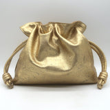 Loewe Flamenco Medium Clutch Distressed Gold Leather Crossbody Bag NEW