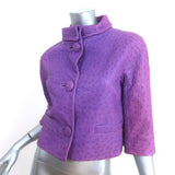Christian Dior Galliano Ostrich Cropped Jacket Purple Size US 6