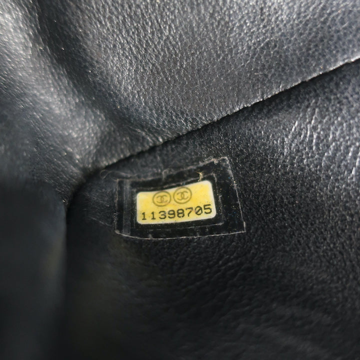 Chanel 00V Bijoux Chain East West Flap Bag Black Quilted Caviar Leather