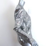 Philosophy di Lorenzo Serafini Sequin Puff Sleeve Top Silver Size US 6