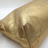 Loewe Flamenco Medium Clutch Distressed Gold Leather Crossbody Bag NEW