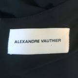 Alexandre Vauthier Long Sleeve Ruched Midi Dress Black Stretch Jersey Size 44
