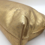 Loewe Flamenco Medium Clutch Distressed Gold Leather Crossbody Bag NEW