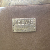 Loewe Flamenco Medium Clutch Distressed Gold Leather Crossbody Bag NEW