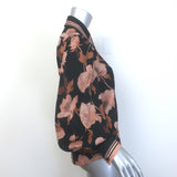 Zimmermann Concert Peonies Shirt Black Floral Print Stretch Silk Size 1
