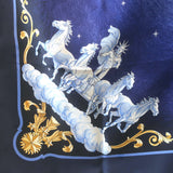 Hermes 90cm Cosmos by Philippe Ledoux Scarf Navy Silk Twill