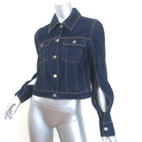 Christian Dior Open-Sleeve Jean Jacket Indigo Denim Size US 4